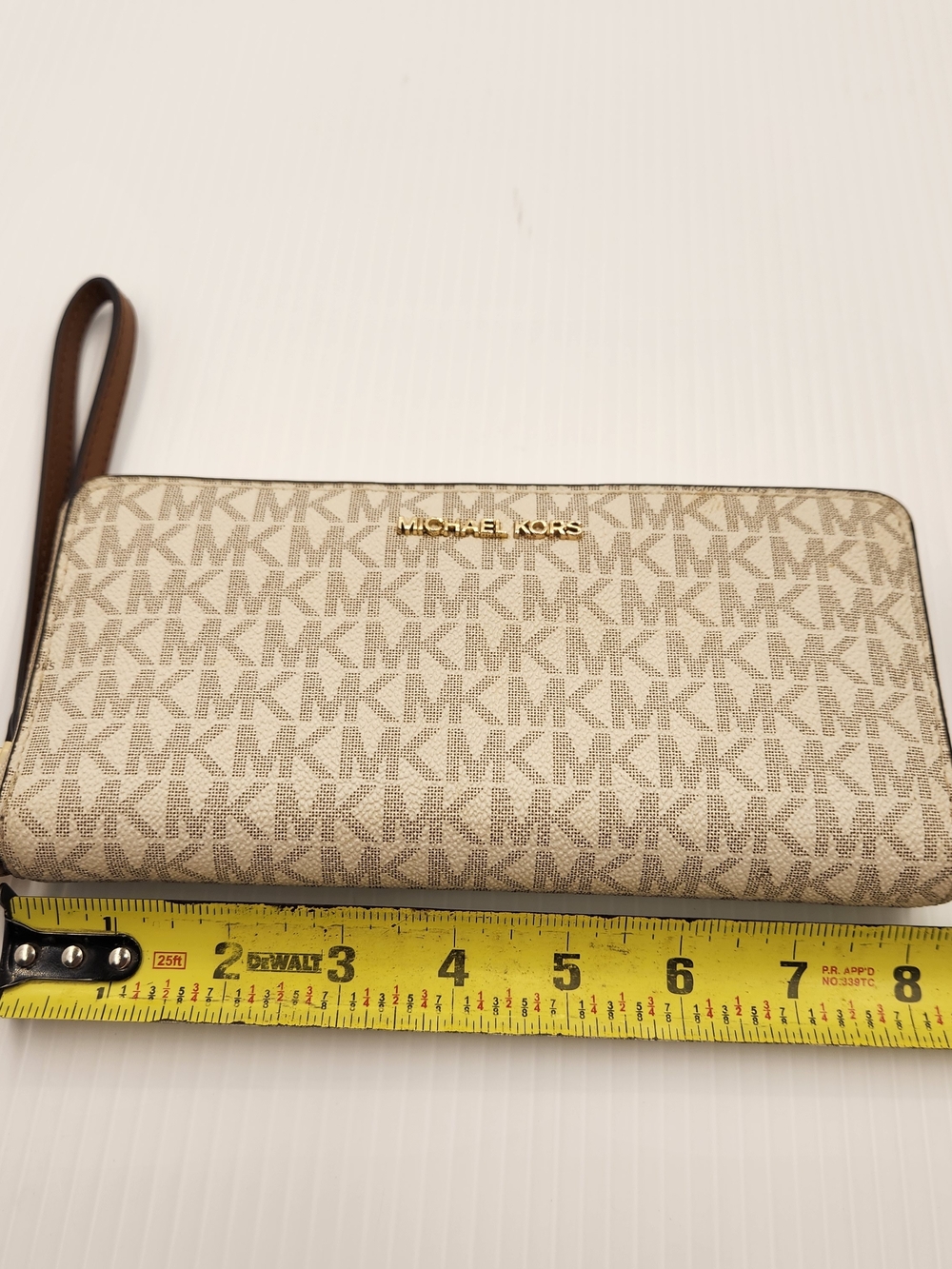 Michael Kors Beige Signature Wristlet Wallet